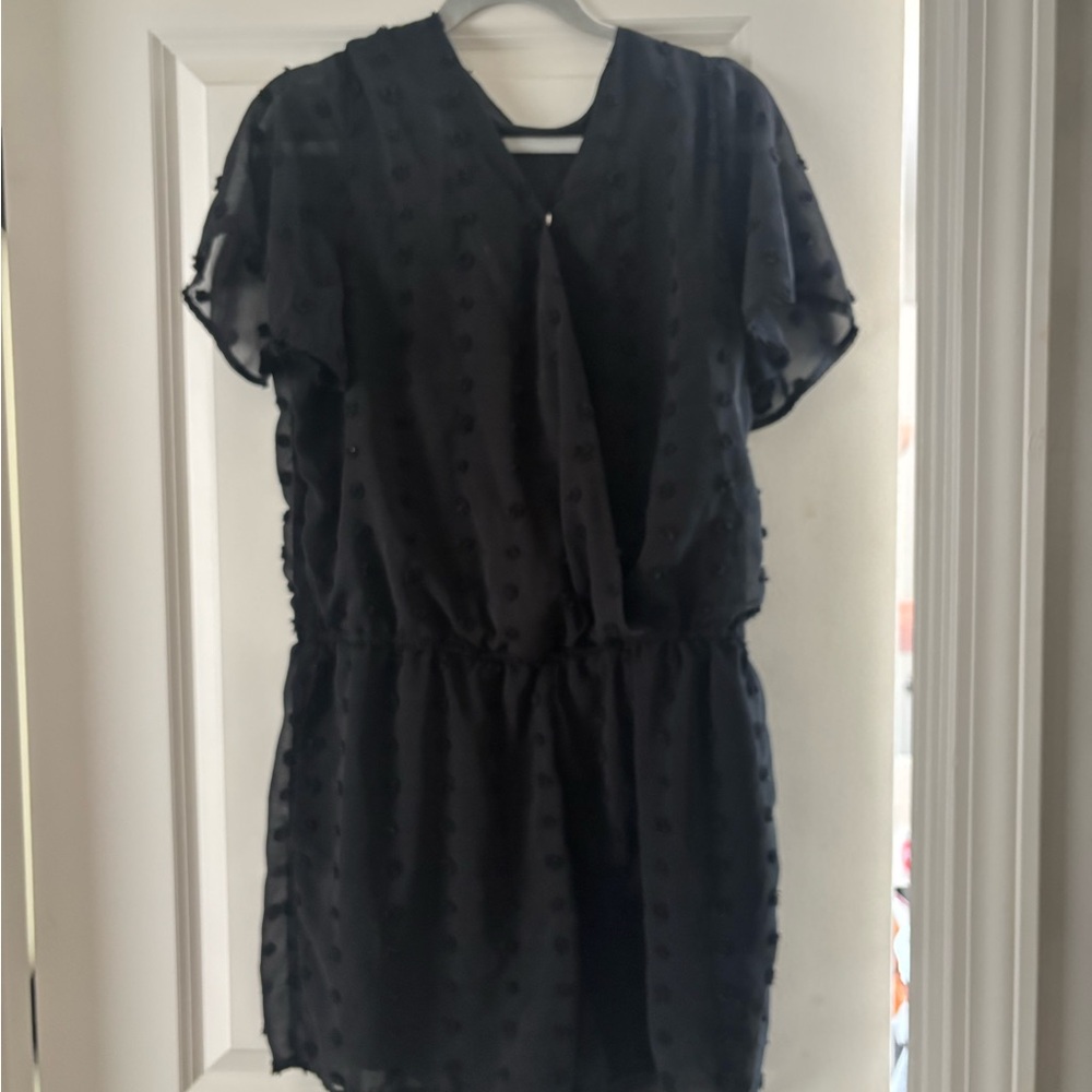 Black Sheer Polka Dot Romper